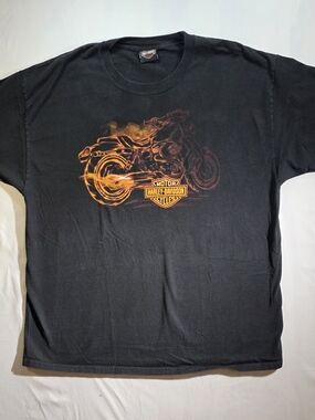 Harley-Davidson Lima Peru Dealer T-Shirt XL Black Flaming Motorcycle Logo Biker